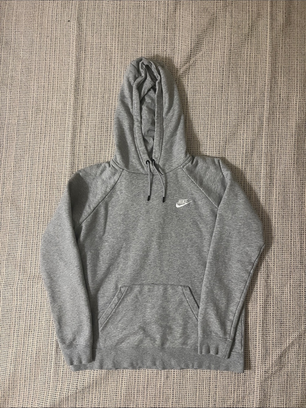 Nike Light Grey Hooded Pullover Sweatshirt